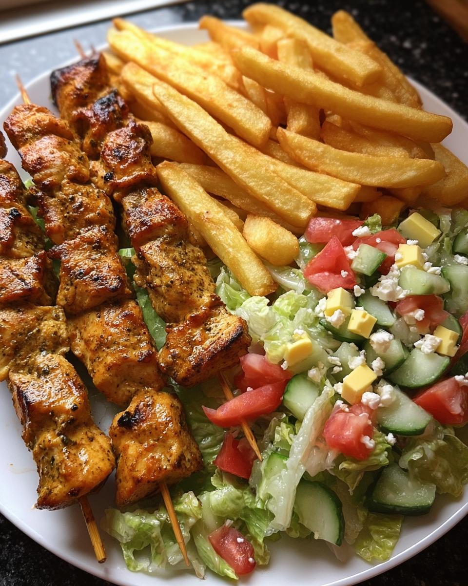 Grilled Chicken Skewers with Homemade Fries