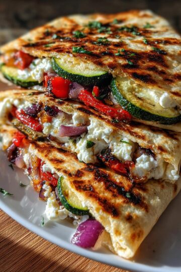 Grilled Mediterranean Veggie Quesadillas