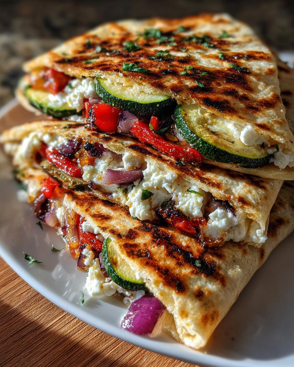Grilled Mediterranean Veggie Quesadillas