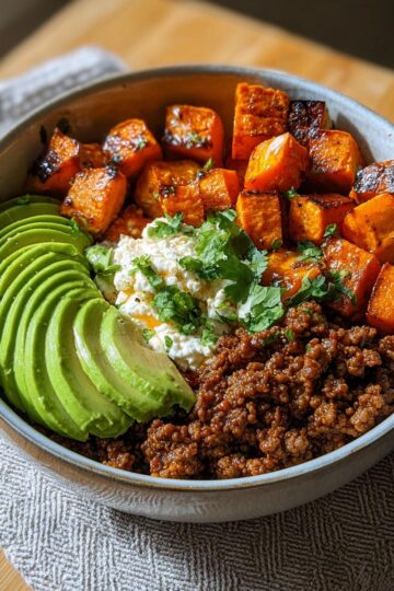 High Protein Hot Honey Beef Bowl