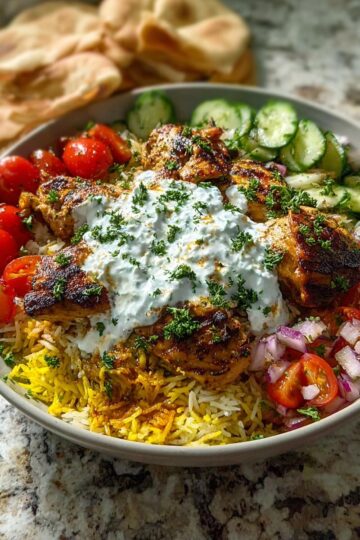 High Protein Mediterranean Chicken Rice Bowls