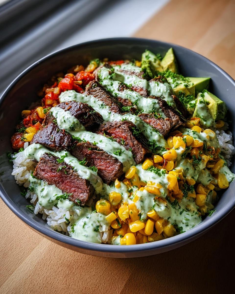 High Protein Steak Bowl with Avocado
