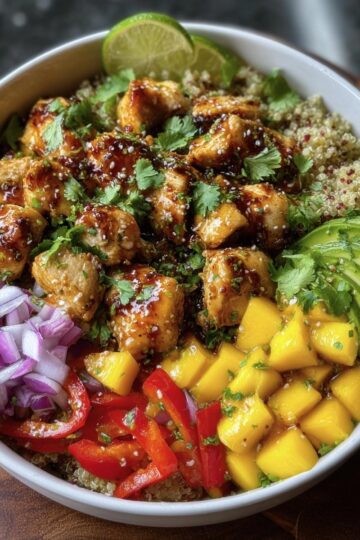 Honey-Lime Chicken & Quinoa Bowl with Mango & Avocado