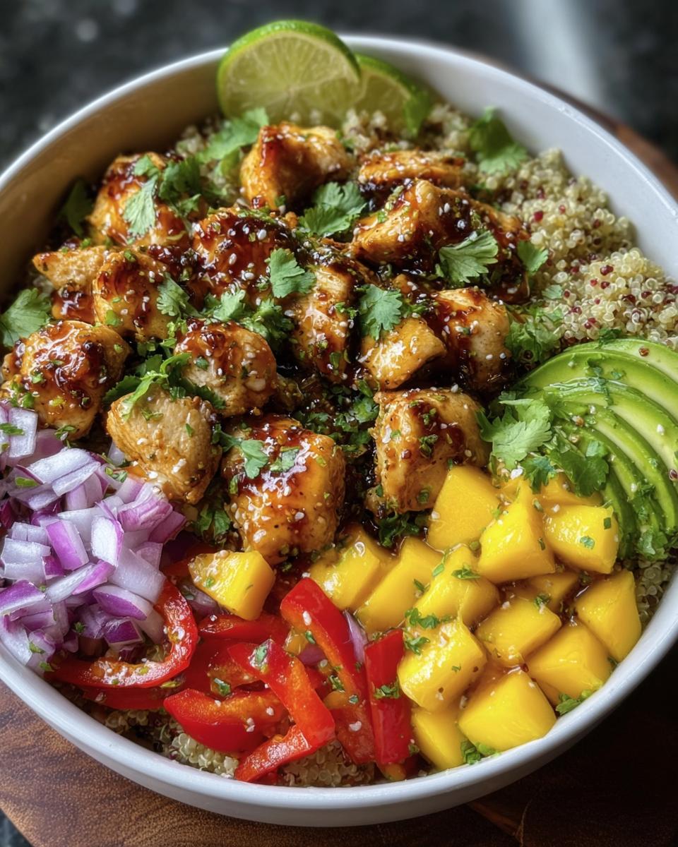 Honey-Lime Chicken & Quinoa Bowl with Mango & Avocado