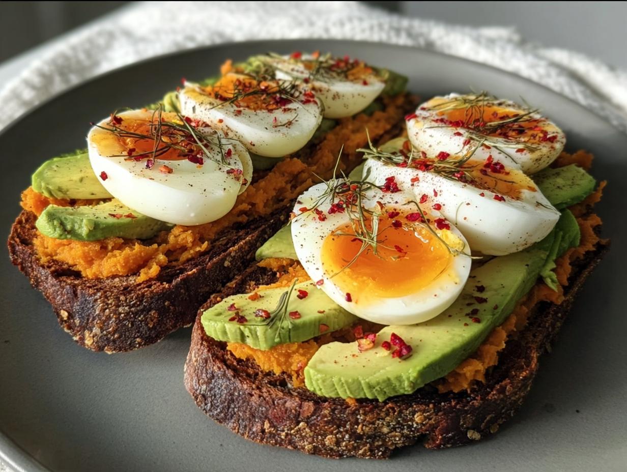 Jammy Egg and Avocado Sweet Potato Toast - detail 1