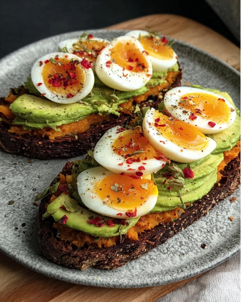 Jammy Egg and Avocado Sweet Potato Toast