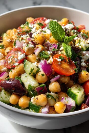 Mediterranean Chickpea Feta Salad