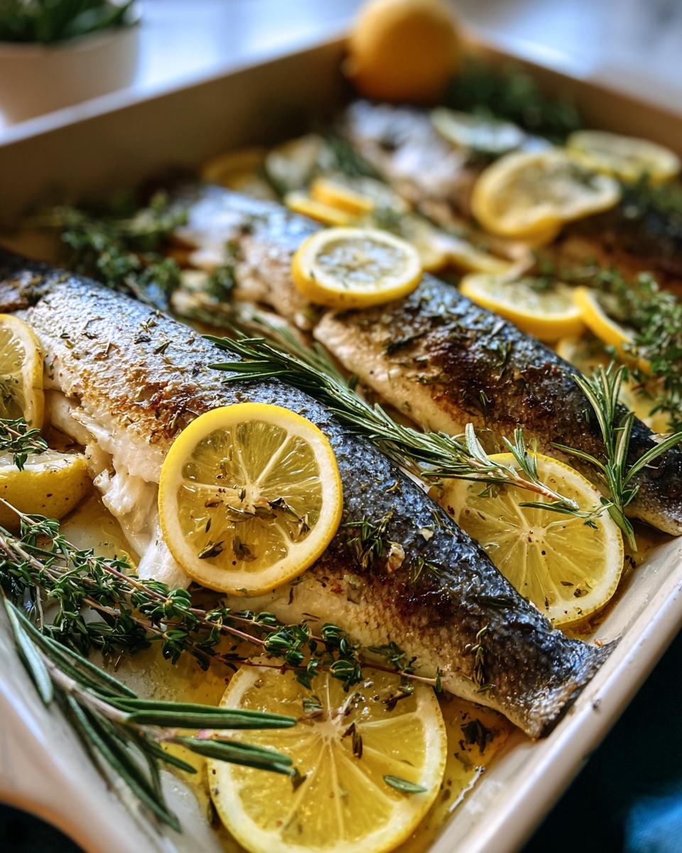 Mediterranean Herb and Lemon Baked Branzino - detail 1