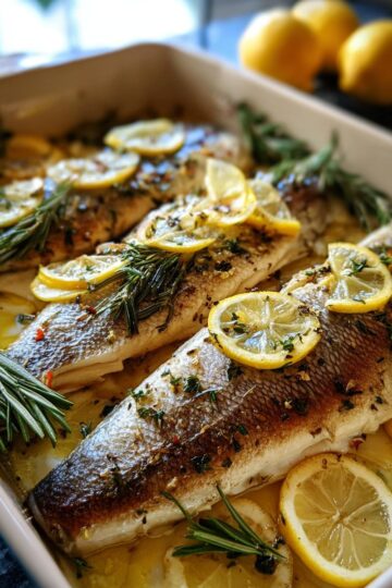 Mediterranean Herb and Lemon Baked Branzino