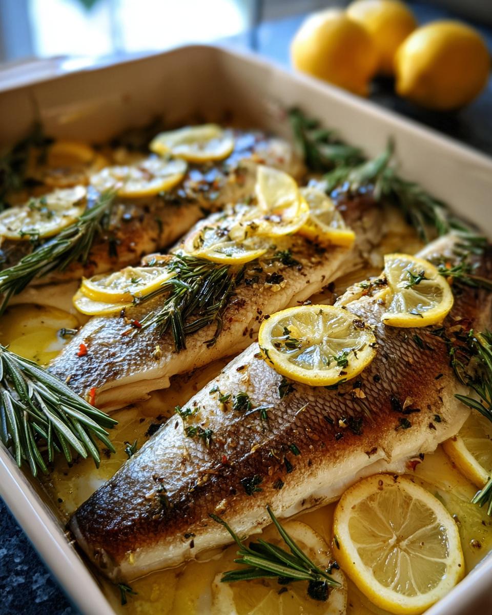 Mediterranean Herb and Lemon Baked Branzino