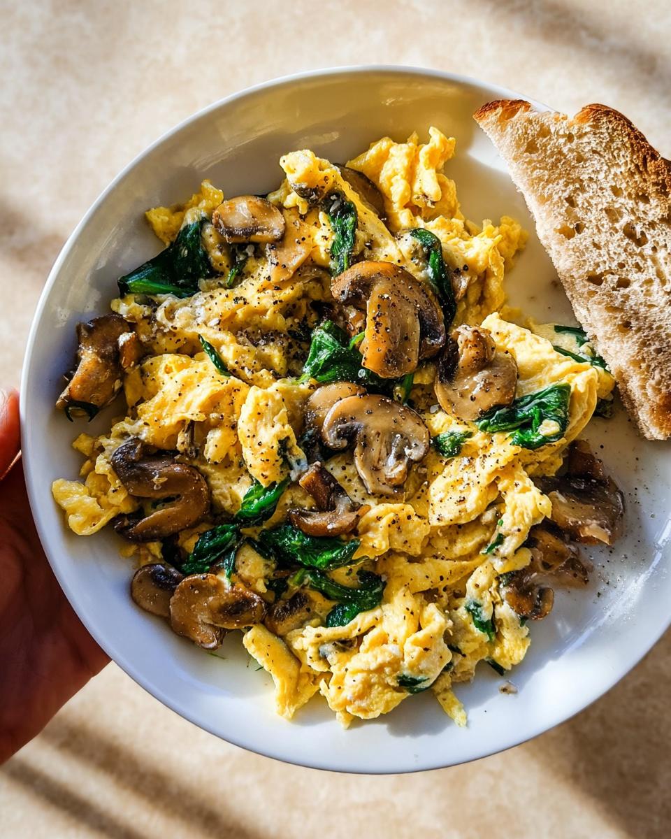 Mushroom-Spinach Scrambled Eggs