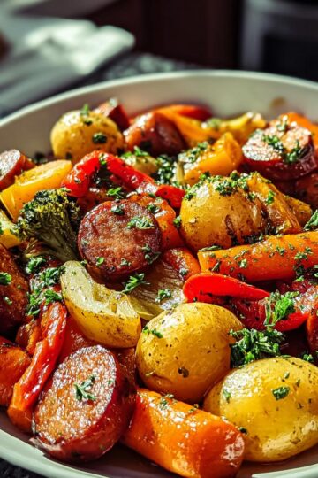 One-Pan Honey Garlic Kielbasa & Veggies: Easy Family Delight