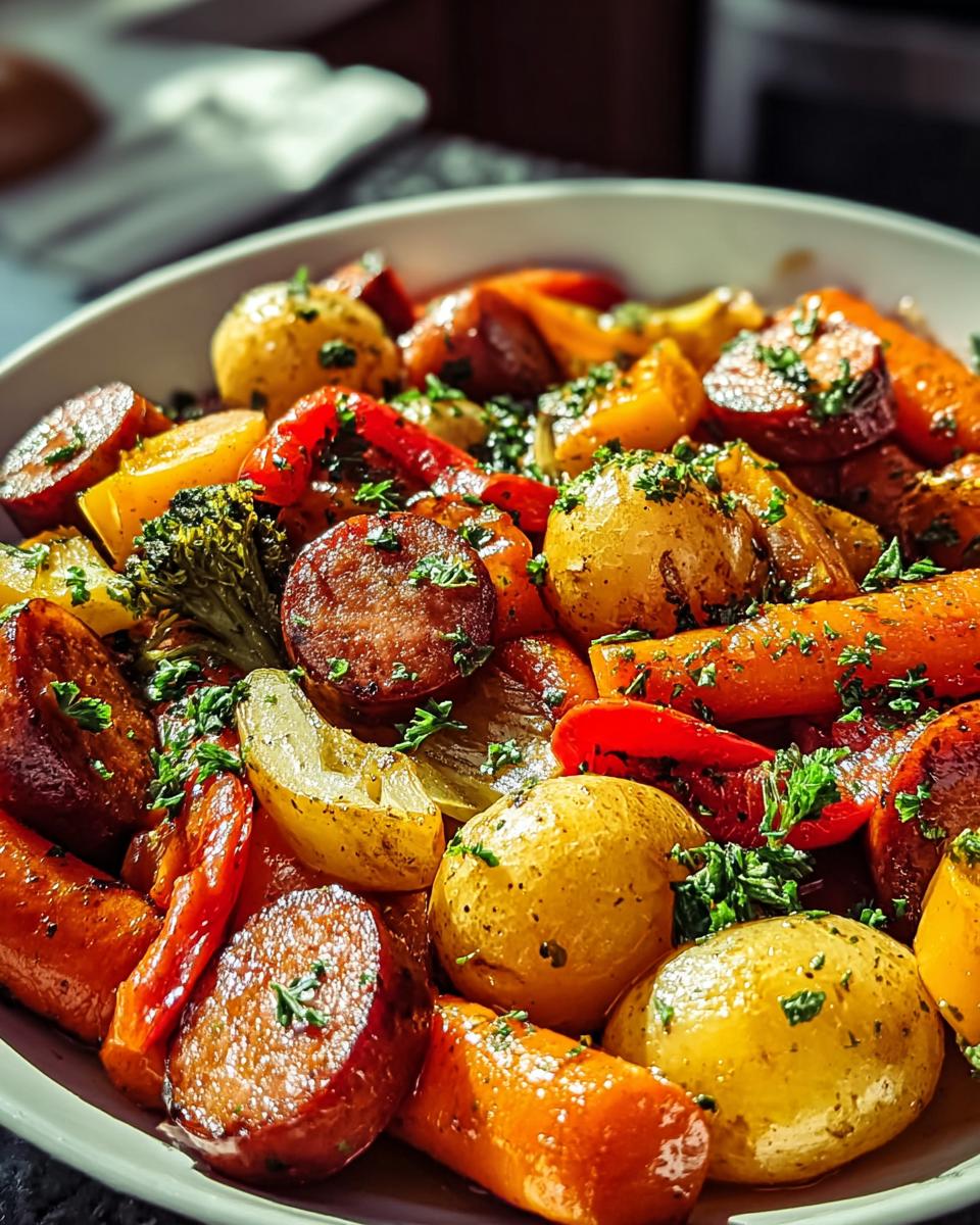 One-Pan Honey Garlic Kielbasa & Veggies: Easy Family Delight