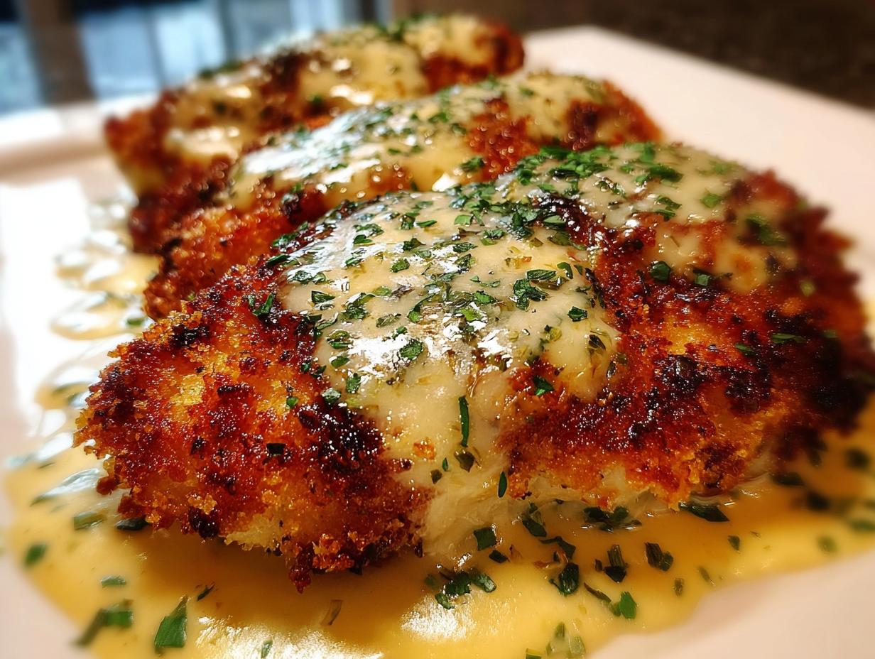 Parmesan Crusted Chicken With Creamy Garlic Sauce - detail 1