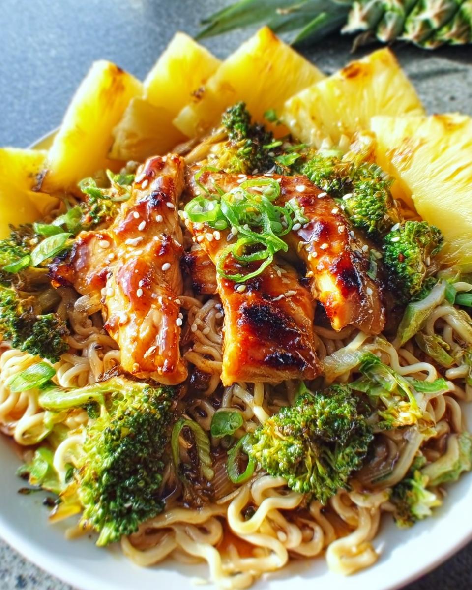 Pineapple Teriyaki Chicken over Noodles