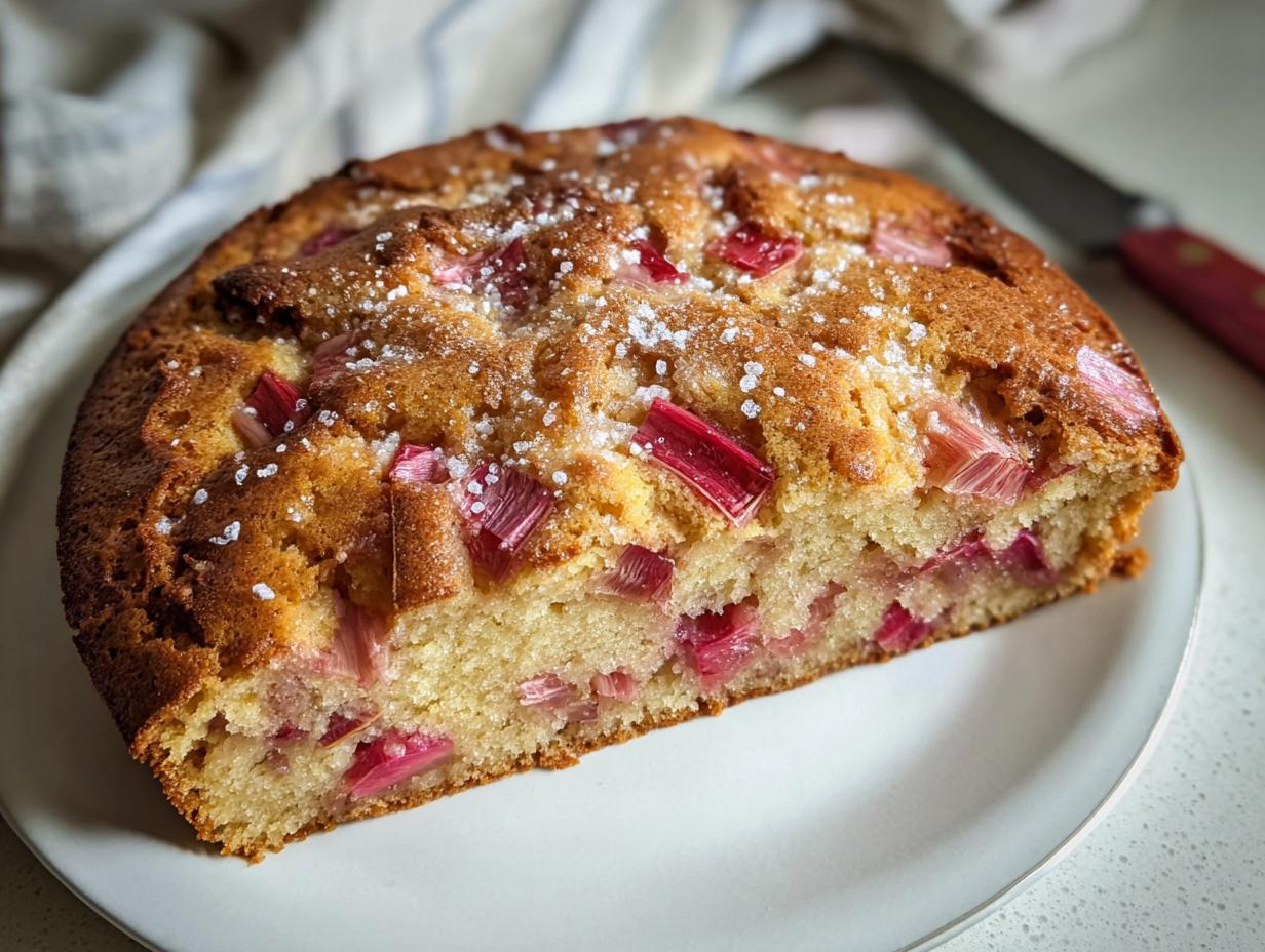 Rabarberkage (Rhubarb Cake) - detail 1