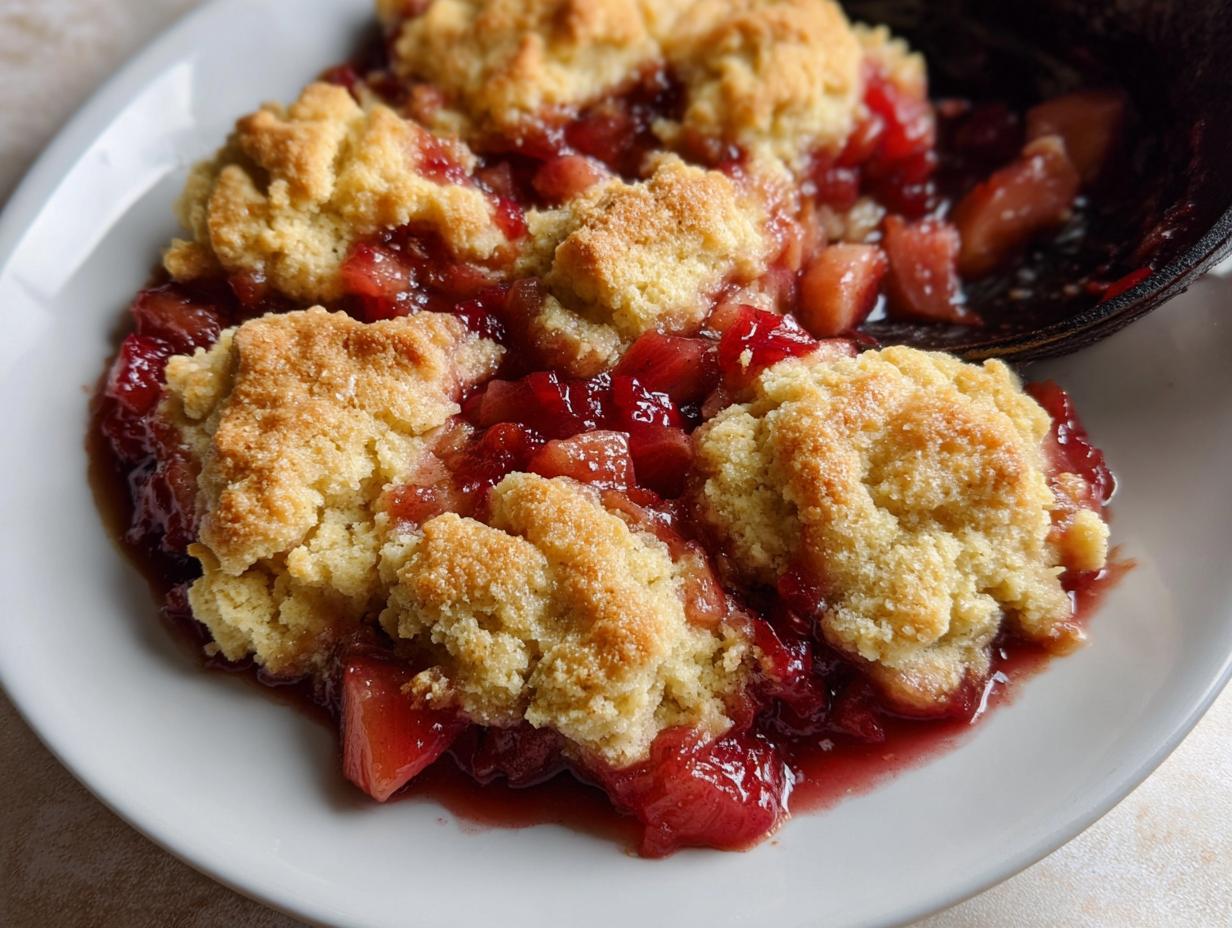 Rhubarb Cobbler - detail 1
