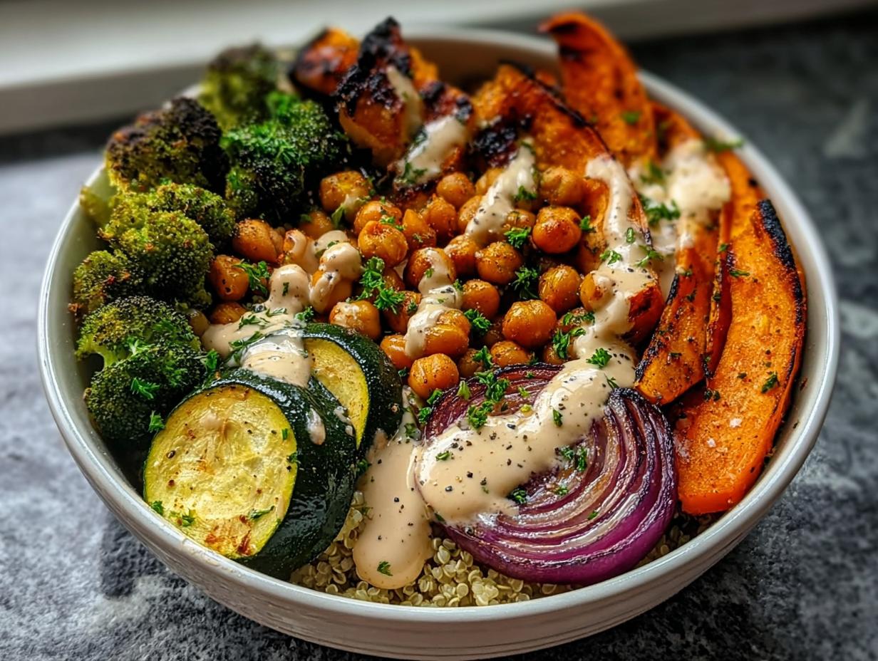 Roasted Vegetable and Chickpea Quinoa Buddha Bowl - detail 1