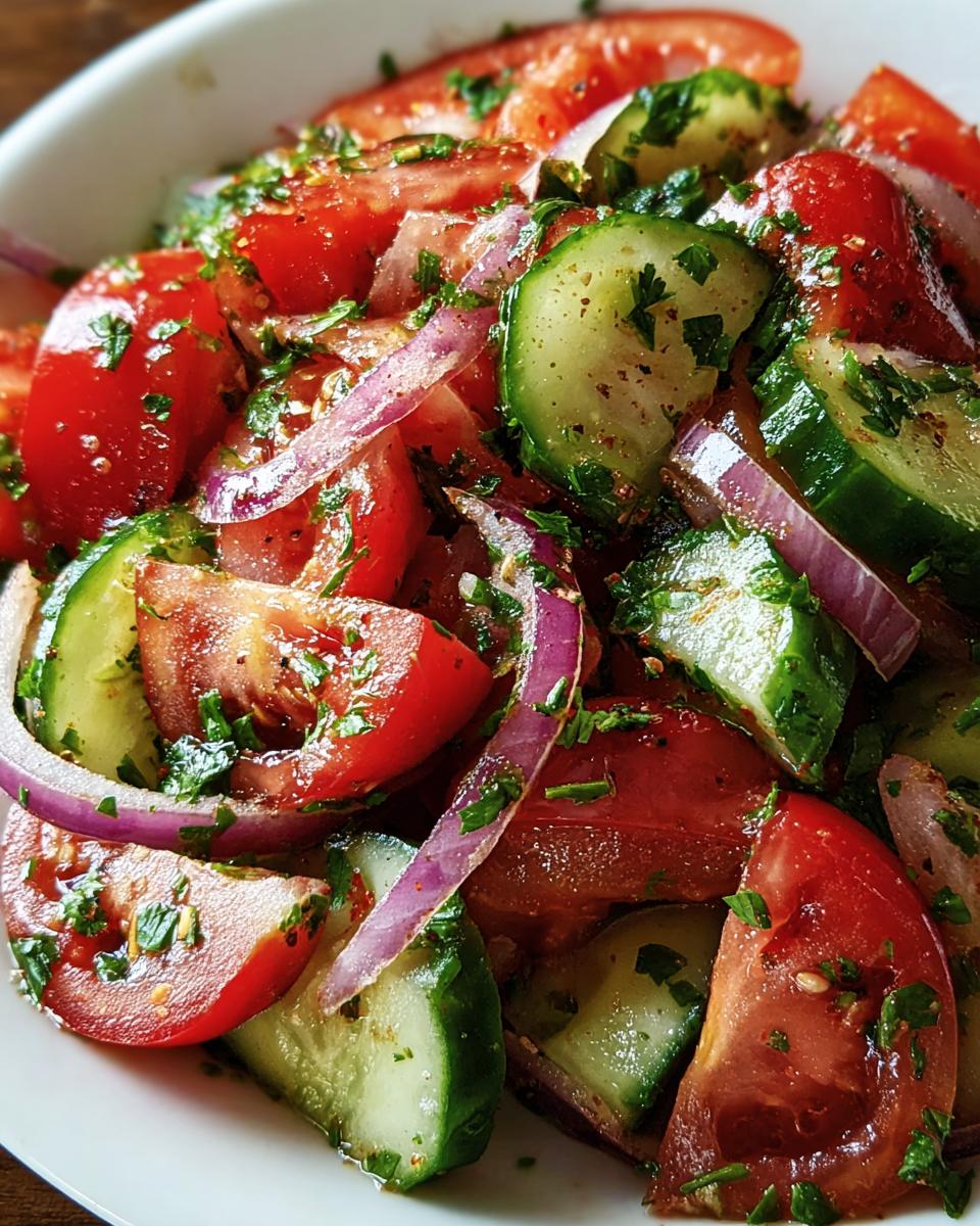 Rustic Tomato and Cucumber Salad - detail 1