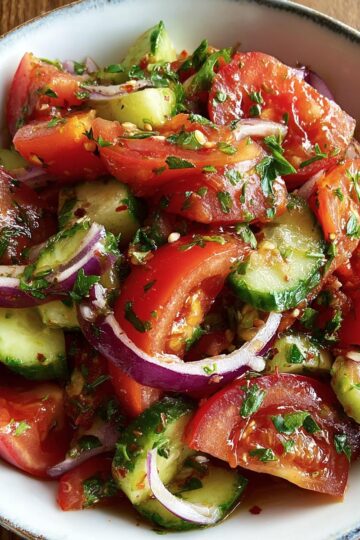 Rustic Tomato and Cucumber Salad