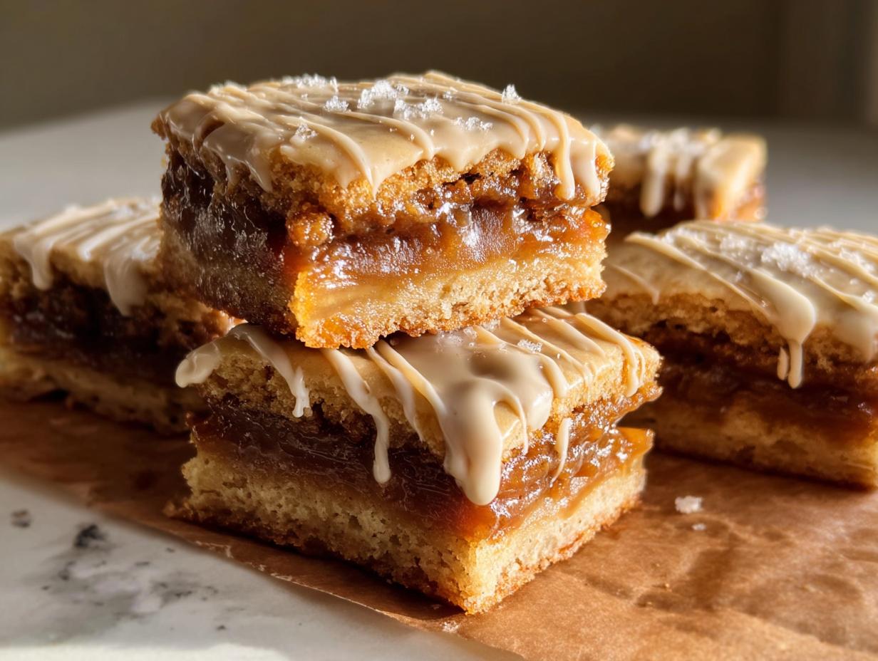 Salted Caramel Brown Sugar Pop Tart Cookie Bars with Easy Cinnamon Glaze - detail 1