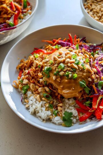 Shredded Tofu Peanut Bowls
