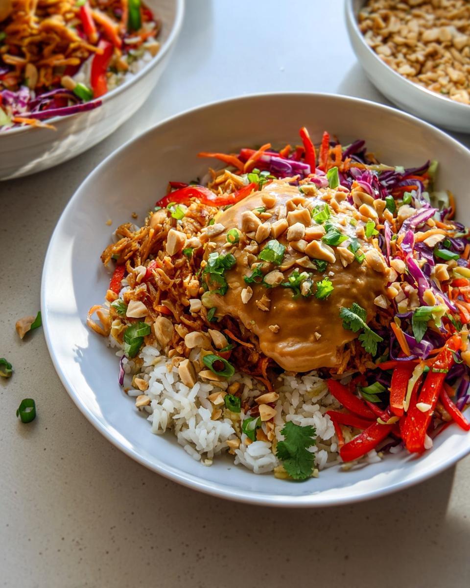 Shredded Tofu Peanut Bowls