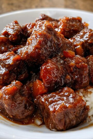 Slow Cooker 3-Ingredient Amish Sweet and Sour Beef