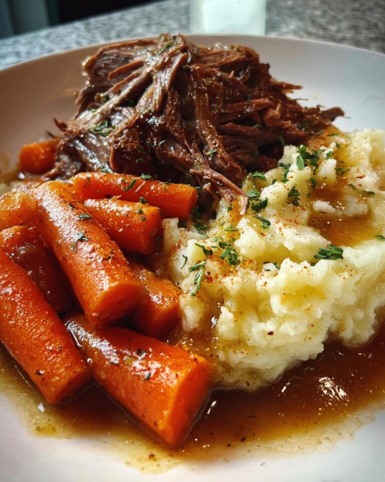 Slow Cooker Pot Roast with Mashed Potatoes & Carrots Delight ...