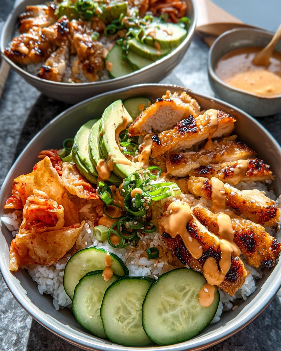 Spicy Honey-Ginger Chicken Bowls with Yum Yum Sauce - detail 1