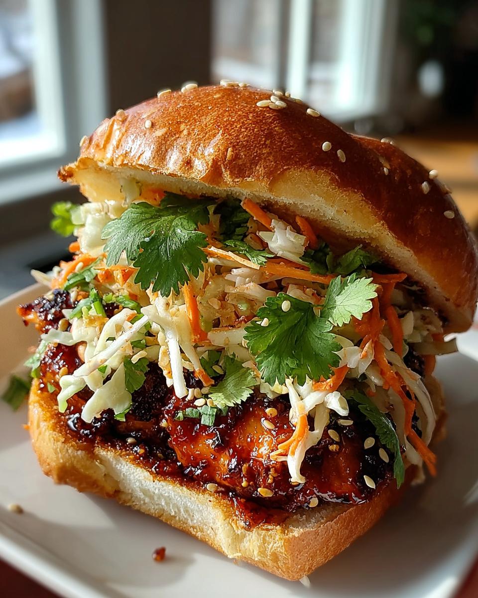 Spicy Korean BBQ Chicken Sandwich with Crispy Slaw - detail 1