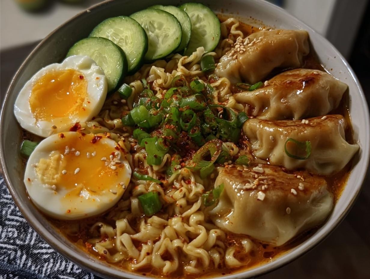 Spicy Ramen Power Bowl with Chicken Dumplings - detail 1