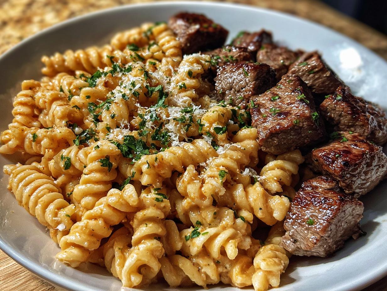 Steak Bites with Creamy Rotini Pasta - detail 1