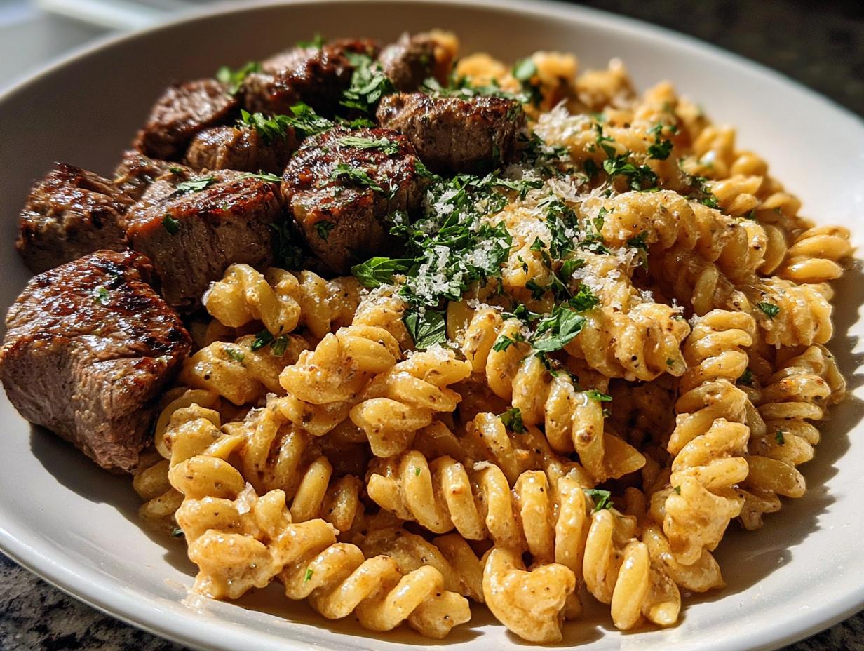 Steak Bites with Creamy Rotini Pasta - detail 2
