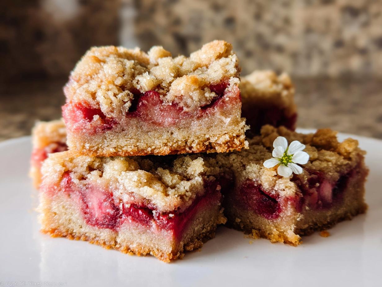 Strawberry Rhubarb Crumb Bars - detail 1