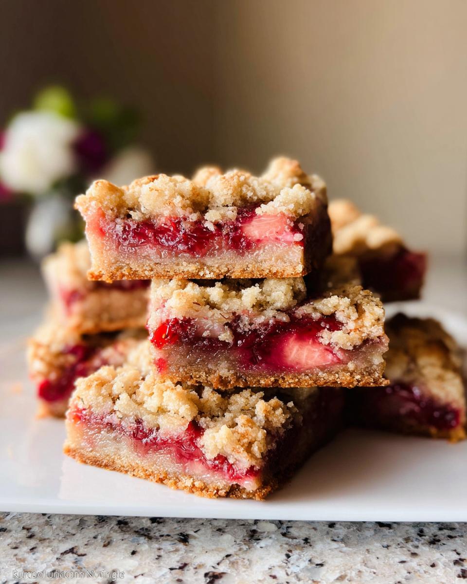 Strawberry Rhubarb Crumb Bars