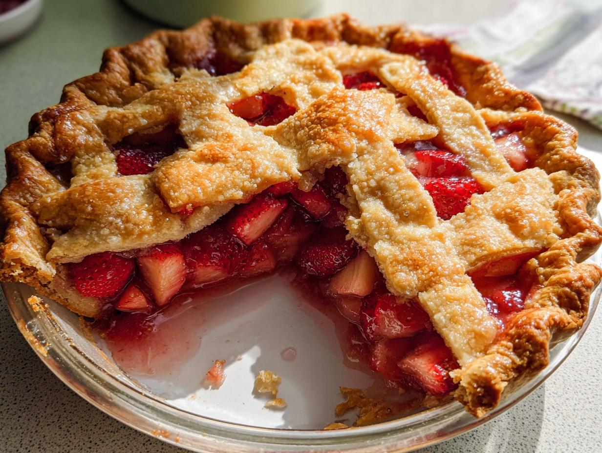 Strawberry Rhubarb Pie - detail 1