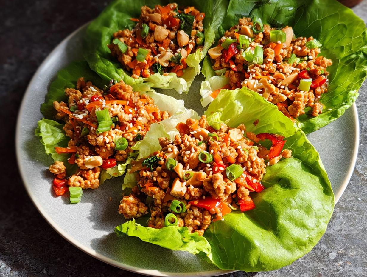 Thai Peanut Chicken Lettuce Wraps - detail 1