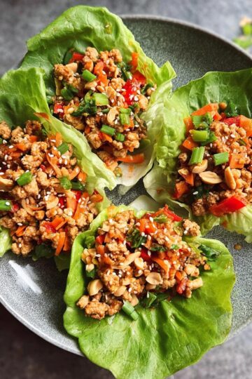 Thai Peanut Chicken Lettuce Wraps