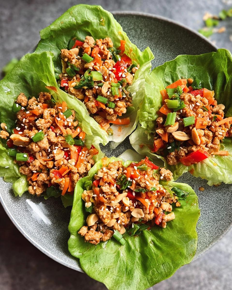 Thai Peanut Chicken Lettuce Wraps