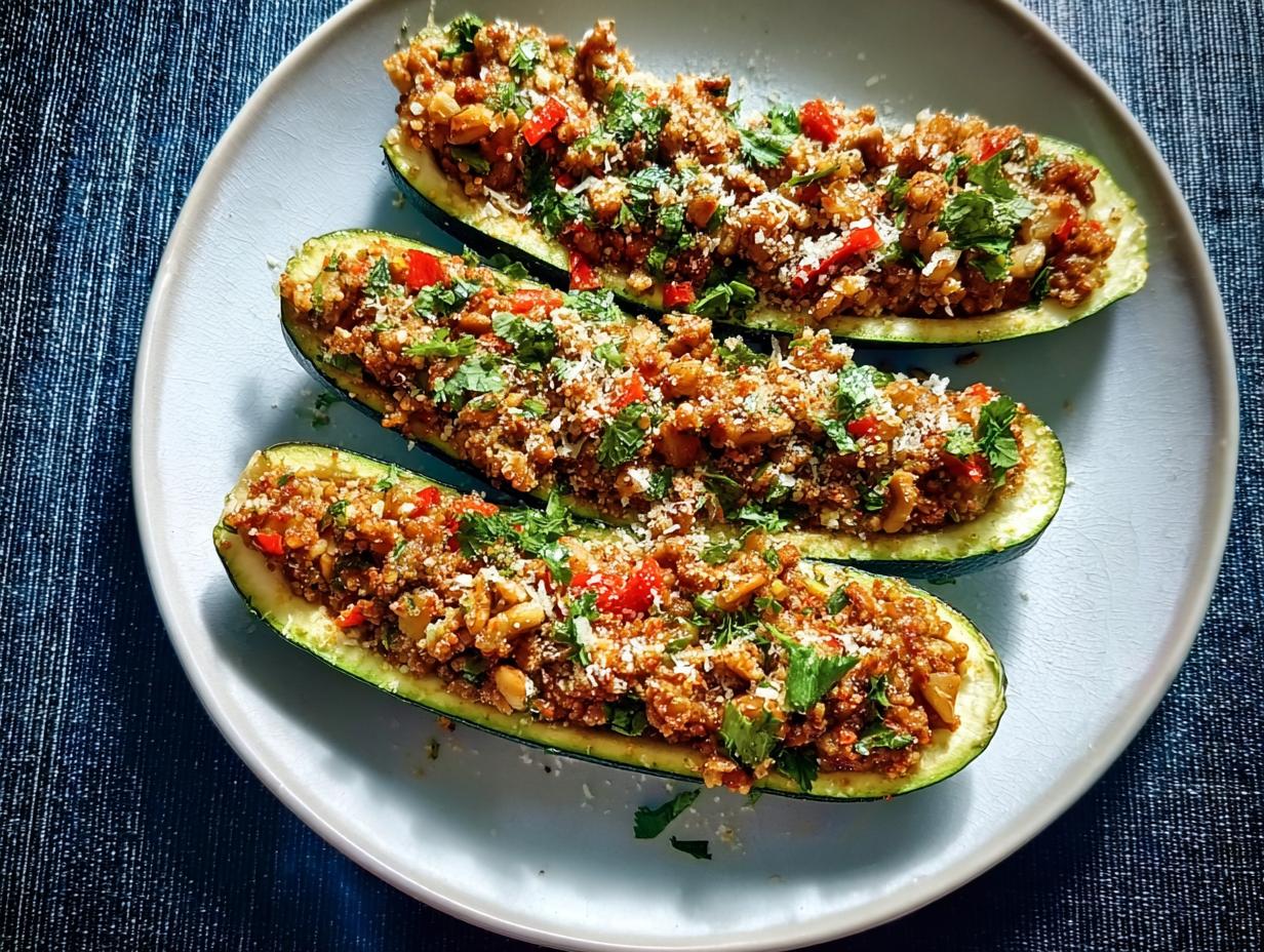 Walnut-Stuffed Zucchini Boats - detail 1