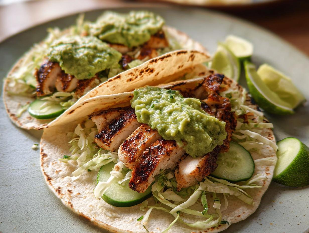 juicy Grilled Chicken Tacos with Lime and Avocado